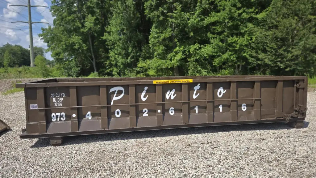 A Pinto of Montville 20-yard roll-off container